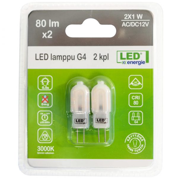 LED LAMPPU G4 1.2W 3000K 2KPL
