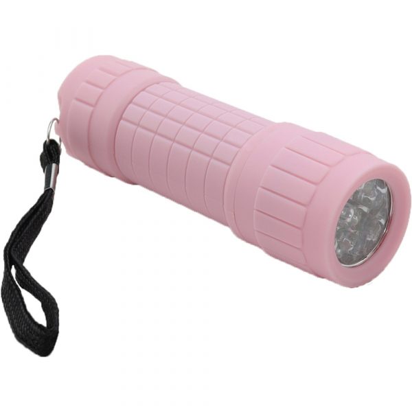 TASKULAMPPU 9Led   VÄRIKÄS KUMIPINTA