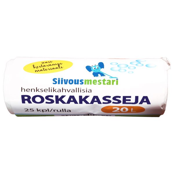 ROSKAKASSI         VALKOINEN 20L/25KPL