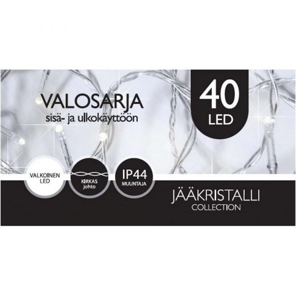 ULKOVALOSARJA 40LED KYLMÄ VALKOINEN