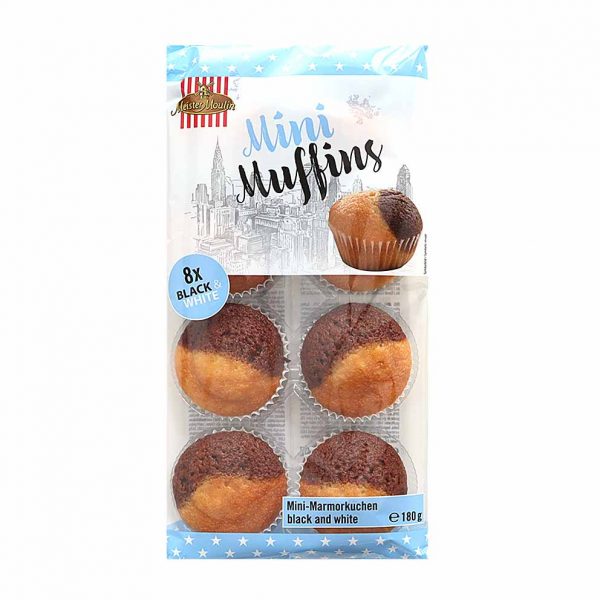 MINI MUFFINS BLACK& WHITE 8KPL 180g