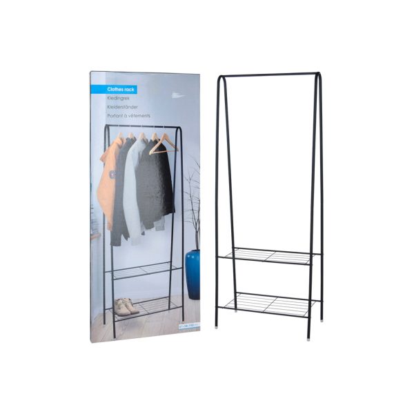 VAATETELINE MUSTA  61x34x152cm METALLI