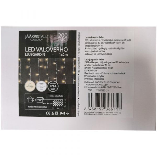 VALOVERHO 200-Led  IP44 1x2m