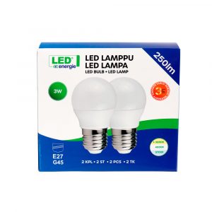 LED LAMPPU E27/2kpl 3w 250lm 3000k